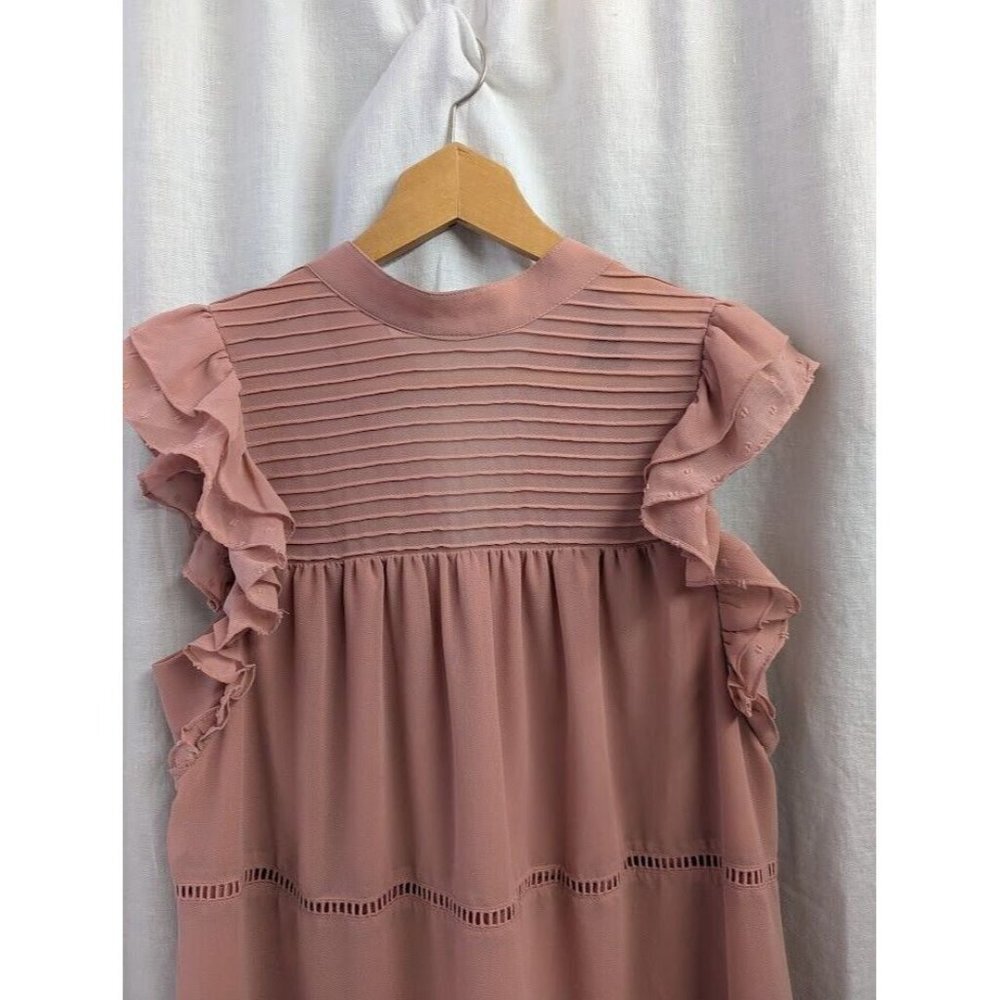 Who What Wear women's medium sleeveless peachy dusty rose dress high neck B1 - Picture 2 of 9